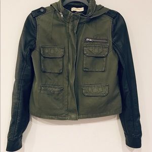 Green & Black Leather Jacket